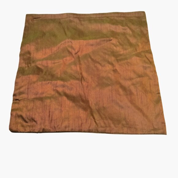 Decorative Pillow Cover Brown Handcrafted Multicolor Textured Ribbon Art 17 x 17 - Picture 4 of 6